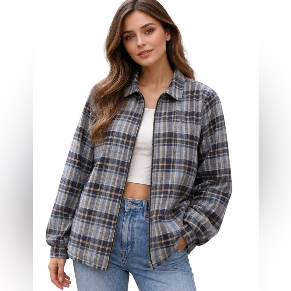 Huson Jeans 100% Cotton Teddy lined Zip Up Jacket
